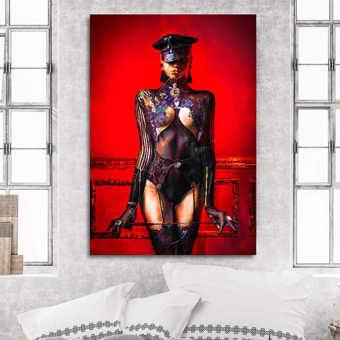 Wandbild Leinwandbild strict Woman Red Style