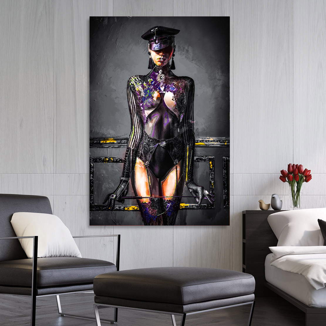 Wandbild Leinwandbild strict Woman Dark Style