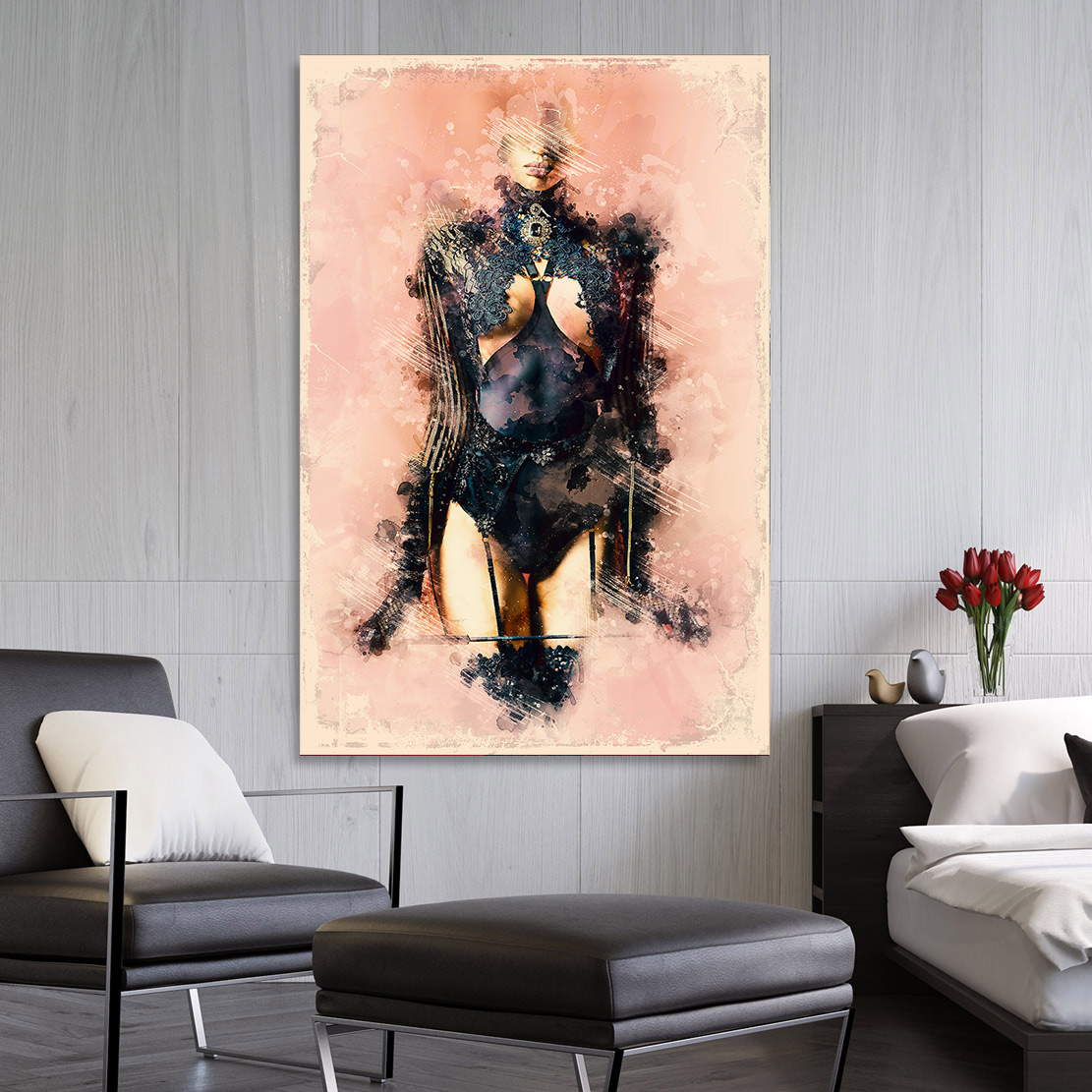Wandbild Sensual Strict Woman Colorful Abstrakt