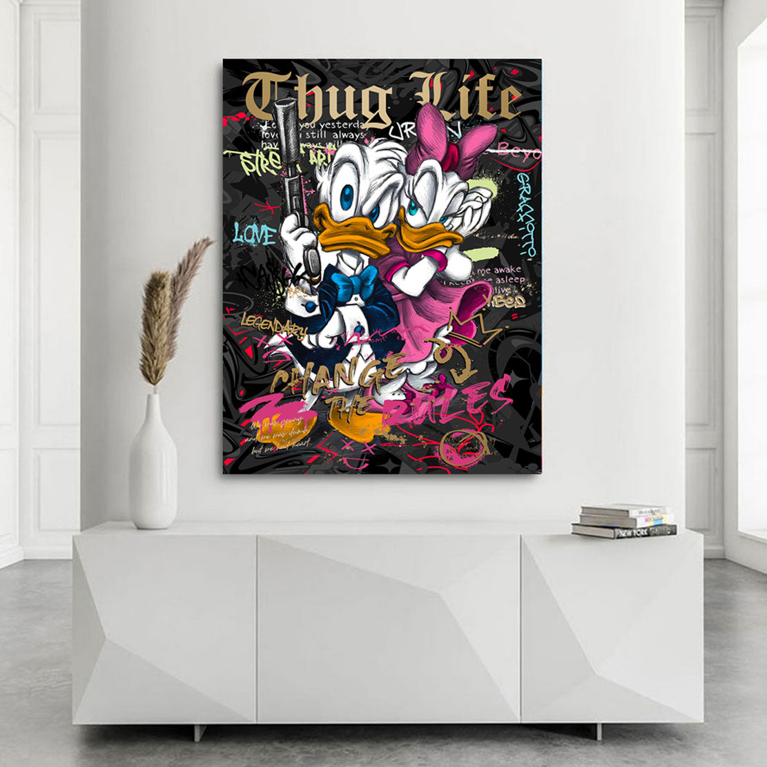 Pop Art Wandbild Donald & Daisy