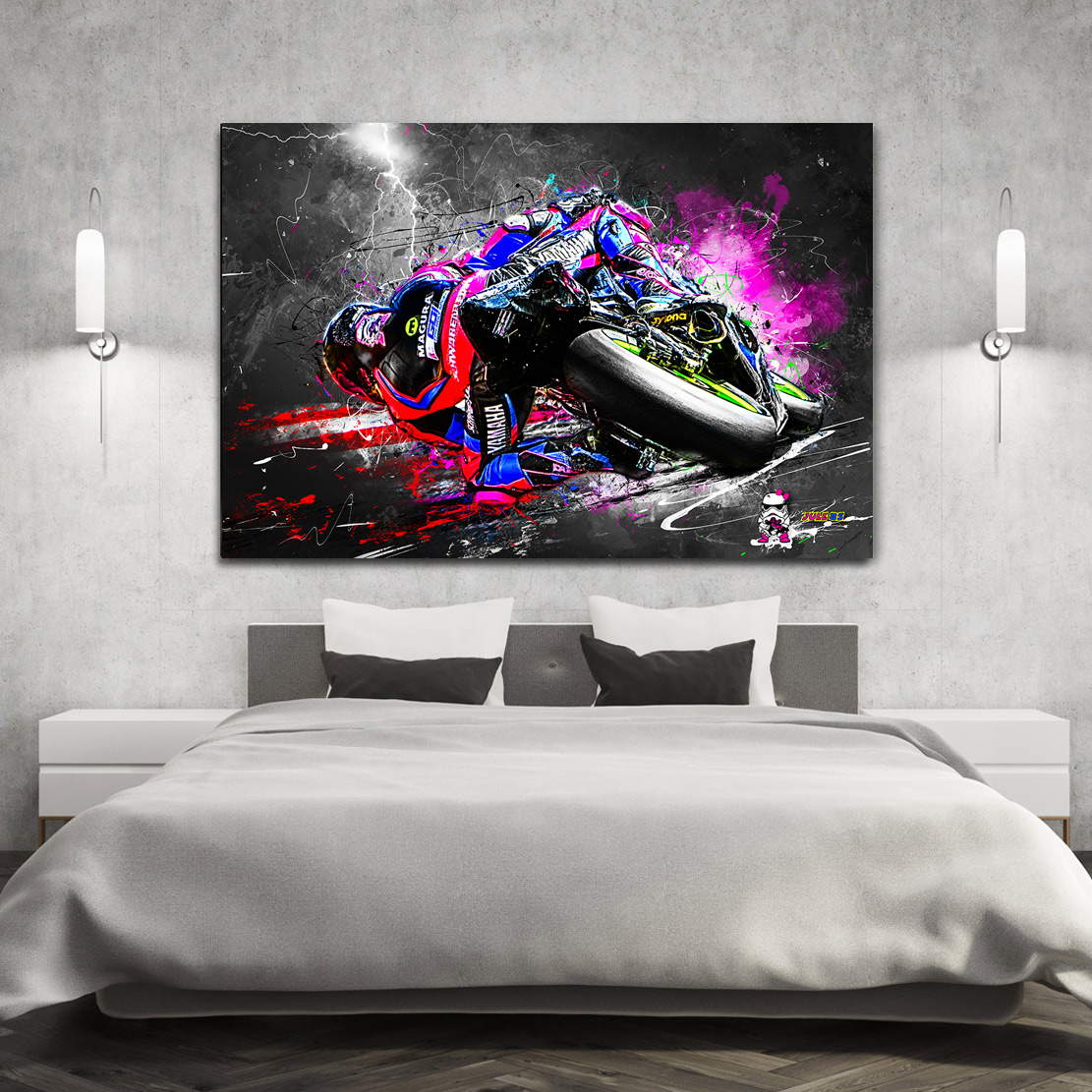 Wandbild Leinwandbild Sonderanfertigung Motorrad Stil1