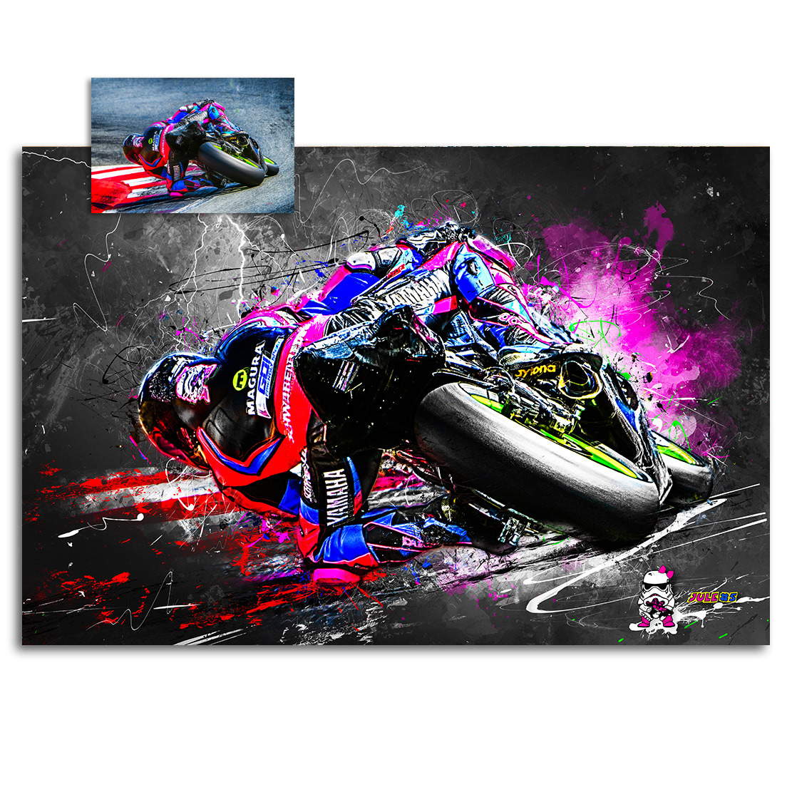 Wandbild Leinwandbild Sonderanfertigung Motorrad Stil1