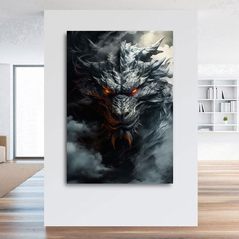 Tier Wandbild Dragon Dark Style