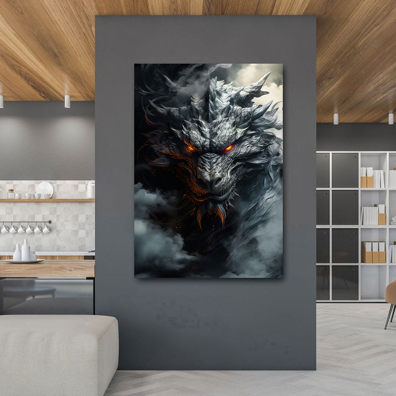 Tier Wandbild Dragon Dark Style
