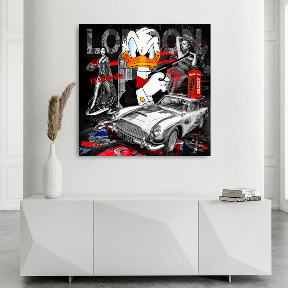 Pop Art Wandbild Donald Bond Retro Style