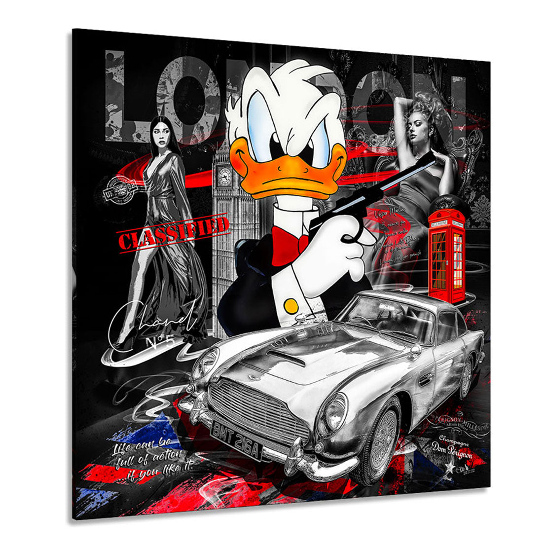 Pop Art Wandbild Donald Bond Retro Style