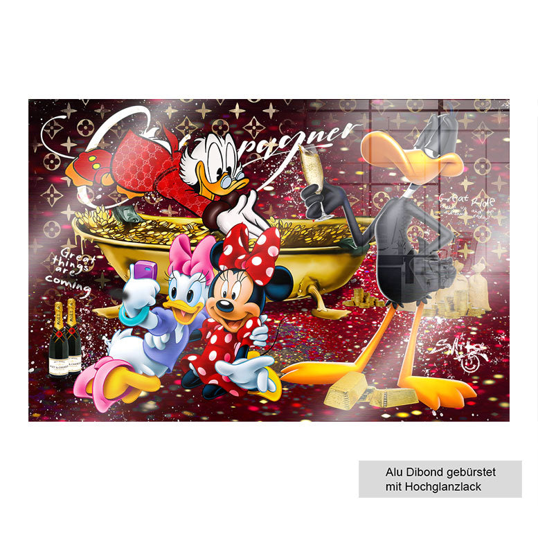 Pop Art Wandbild Dagobert Minnie Maus and Friends