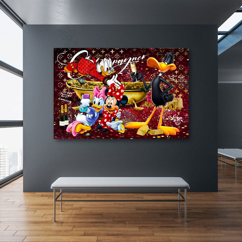 Pop Art Wandbild Dagobert Minnie Maus and Friends