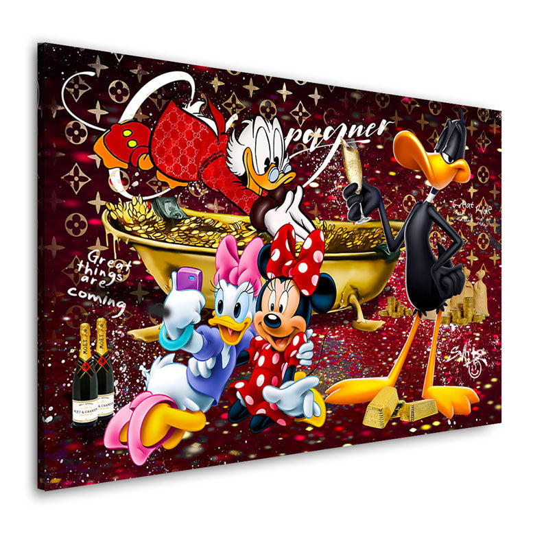 Pop Art Wandbild Dagobert Minnie Maus and Friends