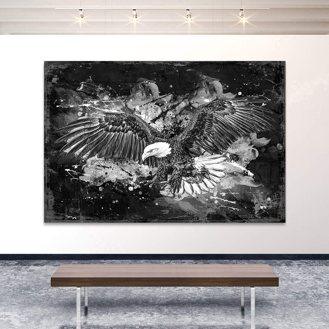 Wandbild Adler Black and White