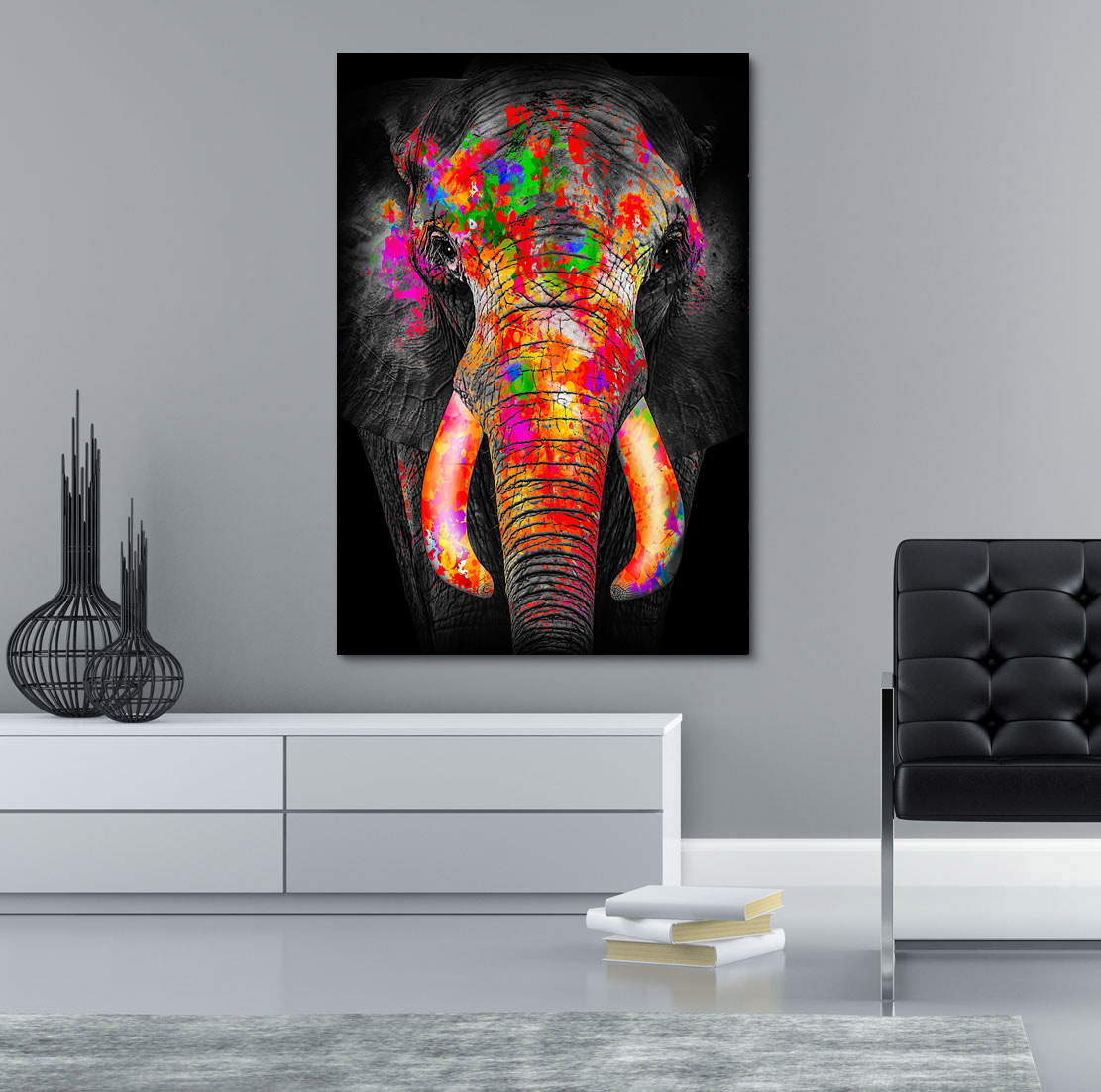 Wandbild Leinwandbild Elefant Pop Art