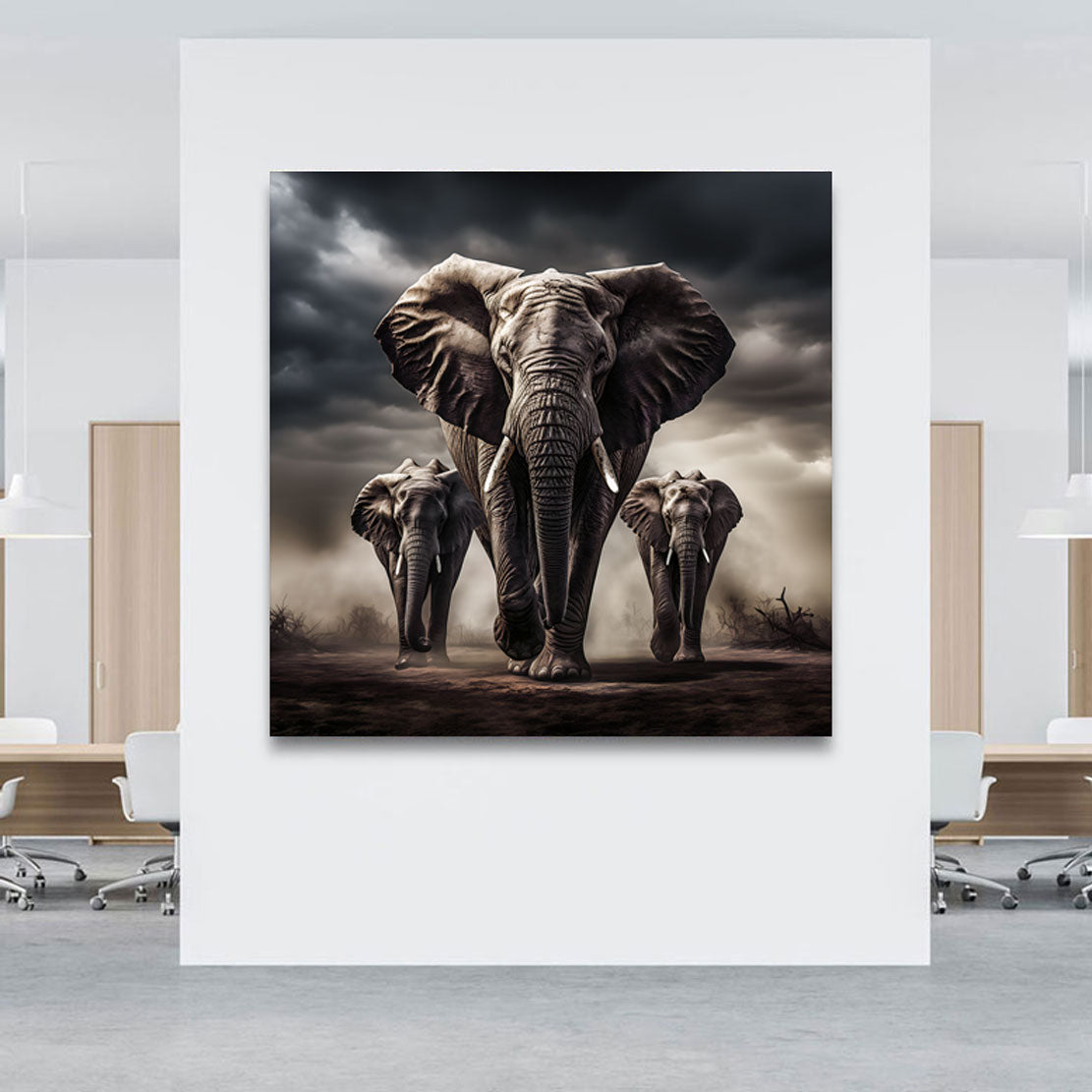 Tier Wandbild Elefanten Familie