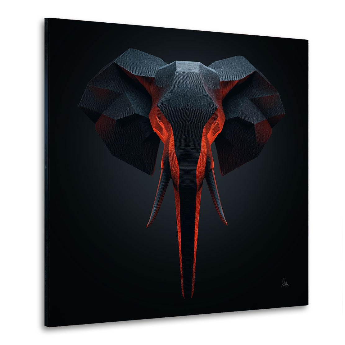 Obsidian Elefant Wandbild