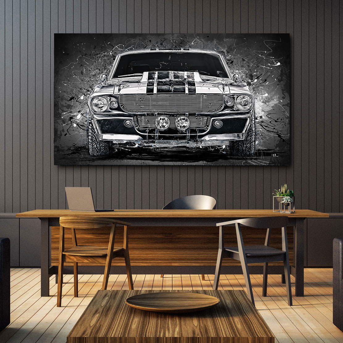 Auto Leinwandbild Ford Mustang Elenore Abstrakt