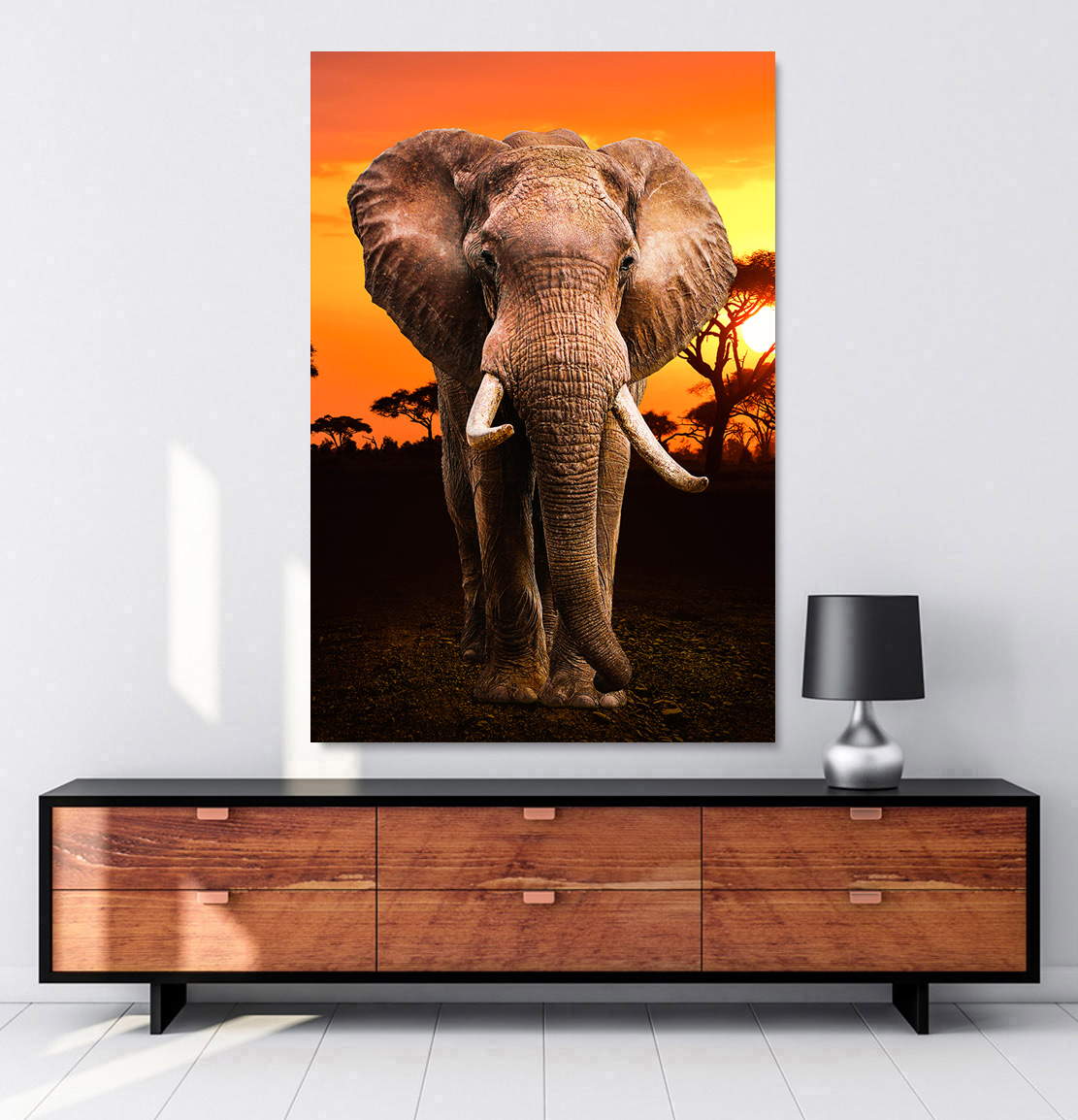 Wandbild Leinwandbild Elefant Desert