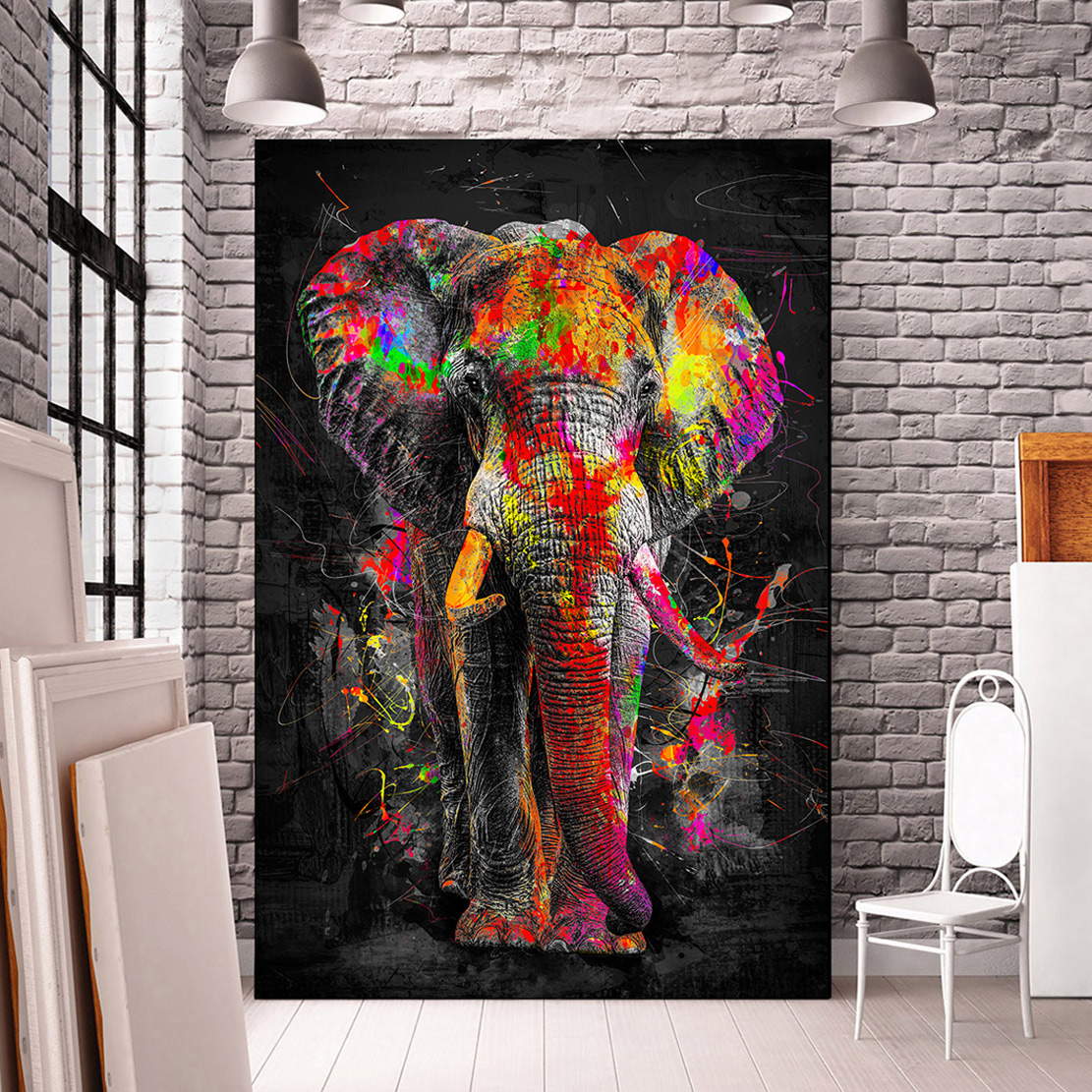 Wandbild Leinwandbild Elefant Abstrakt