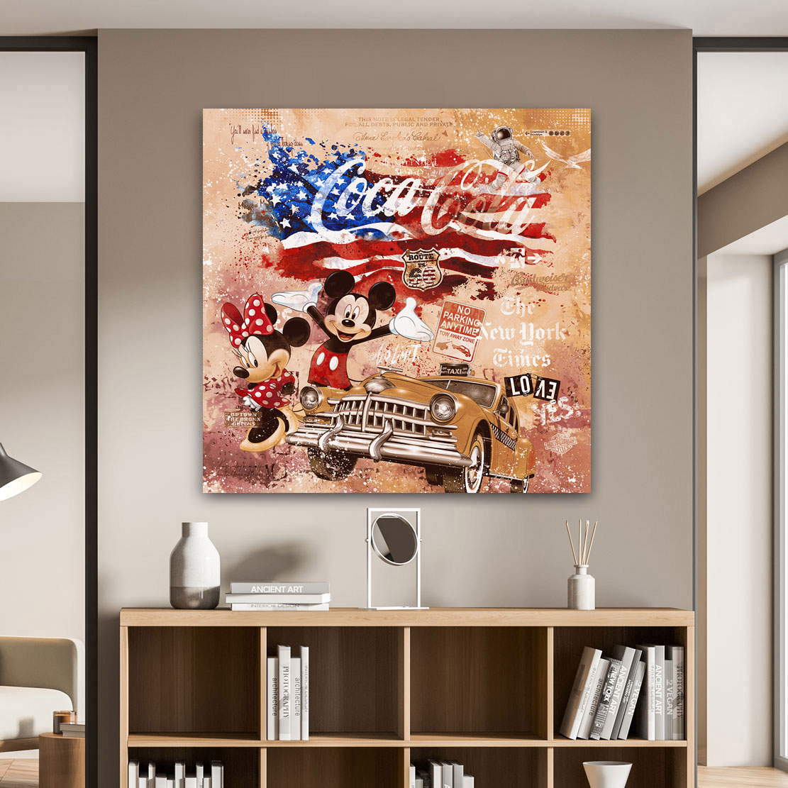 Leinwandbild Micky USA Pop Art Retro Style