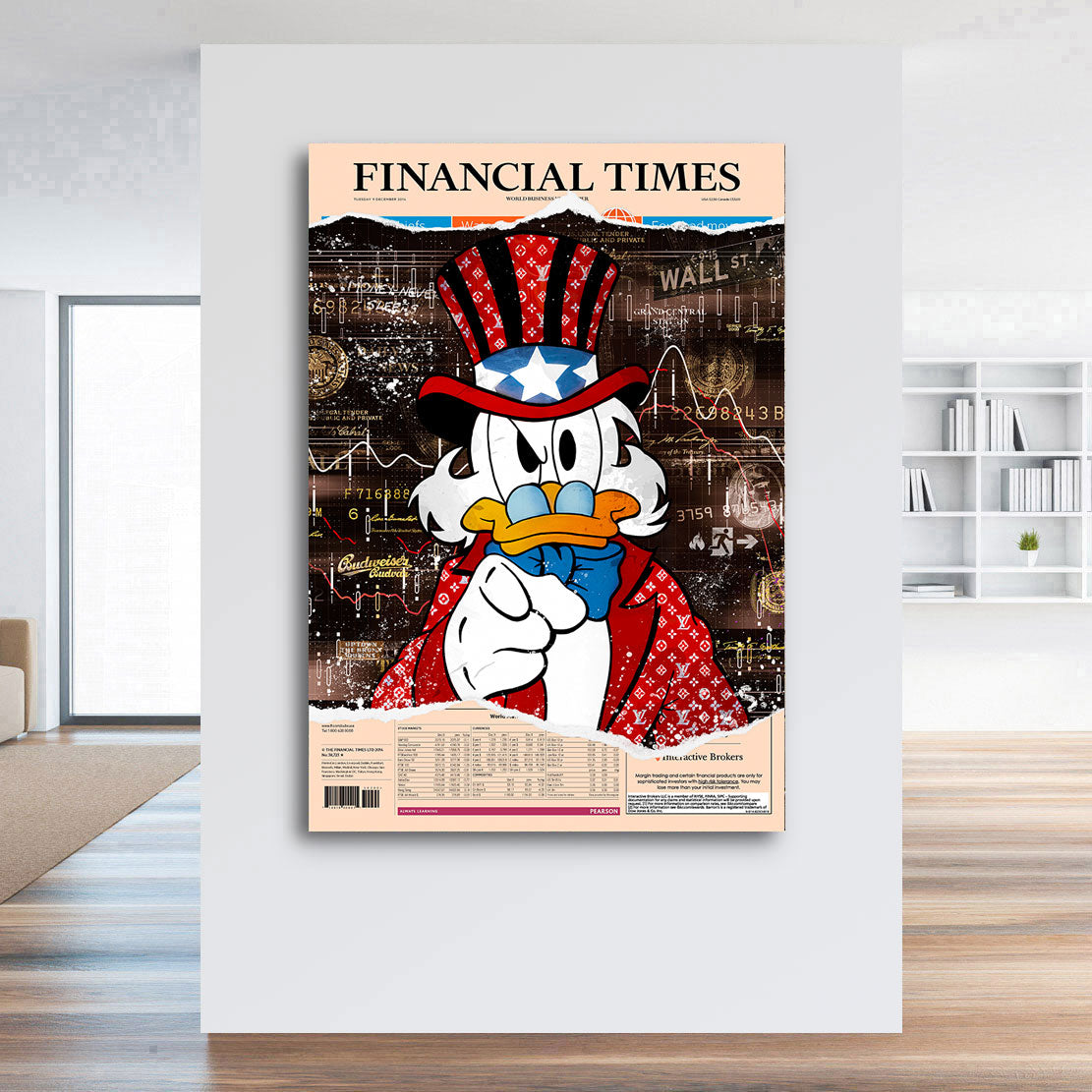 Leinwandbild Dagobert Financial Times Pop Art