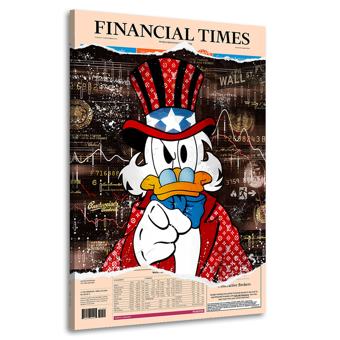 Leinwandbild Dagobert Financial Times Pop Art