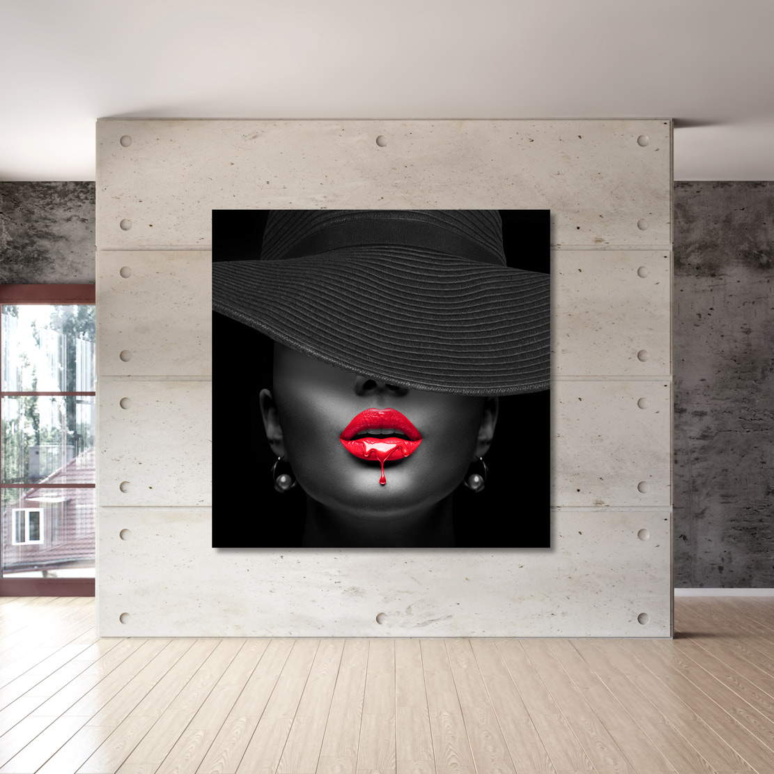 Wandbild Leinwandbild Sensual Lips Red Style