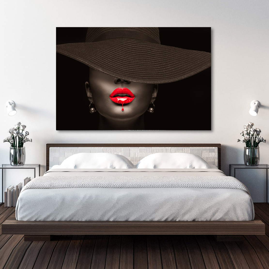Wandbild Leinwandbild Erotische Lippen Vintage Style