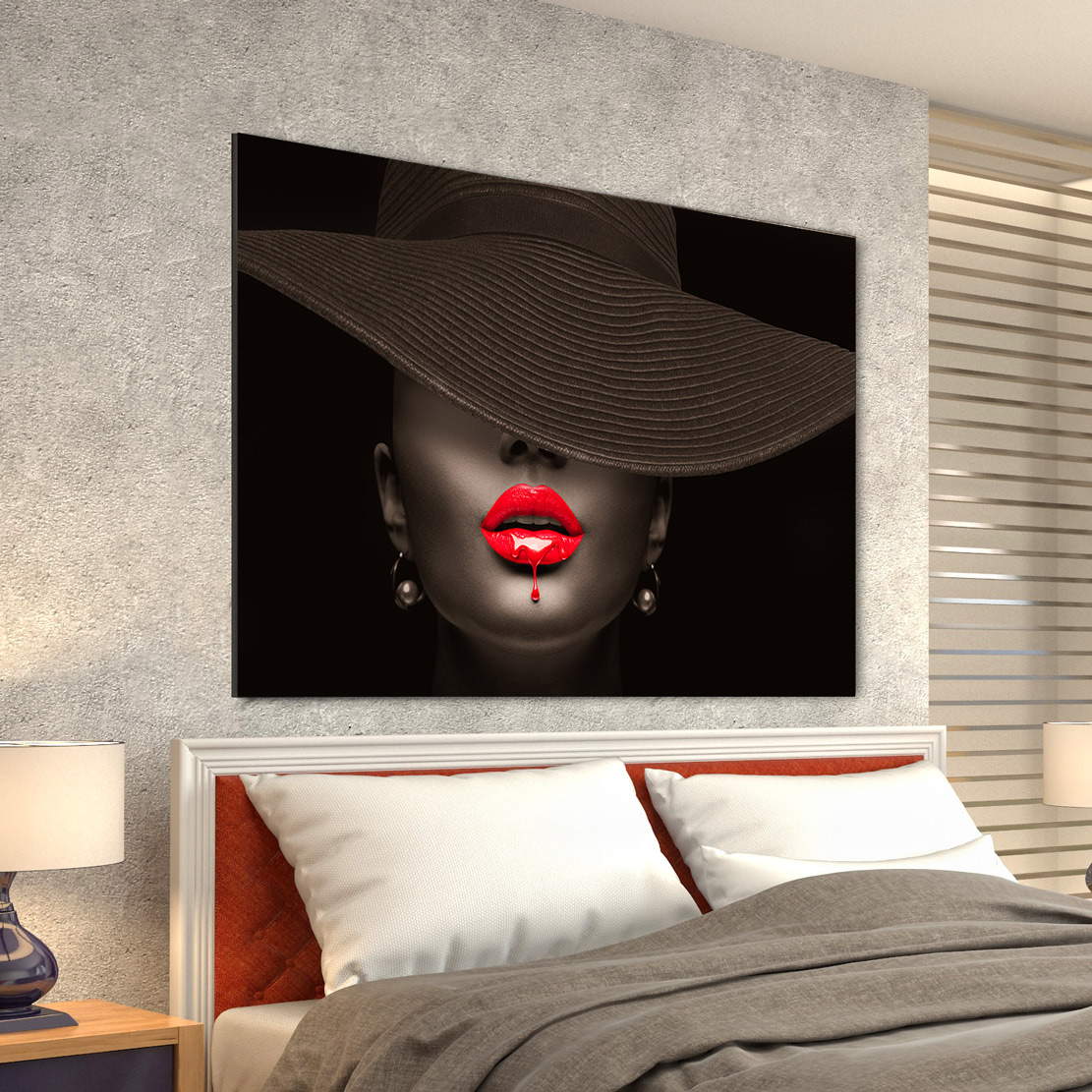 Wandbild Leinwandbild Erotische Lippen Vintage Style