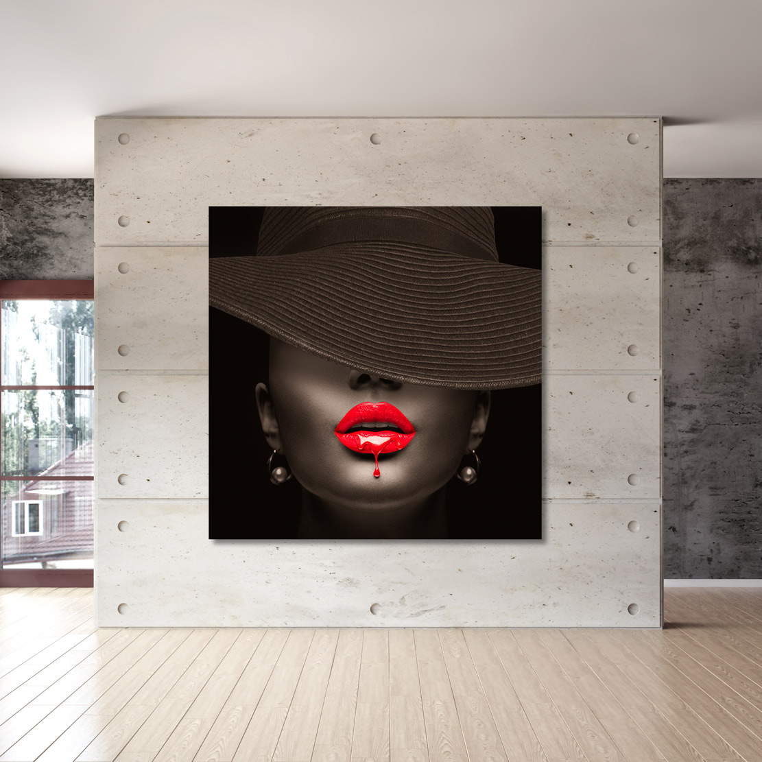 Wandbild Leinwandbild Sensual Lips Retro Style