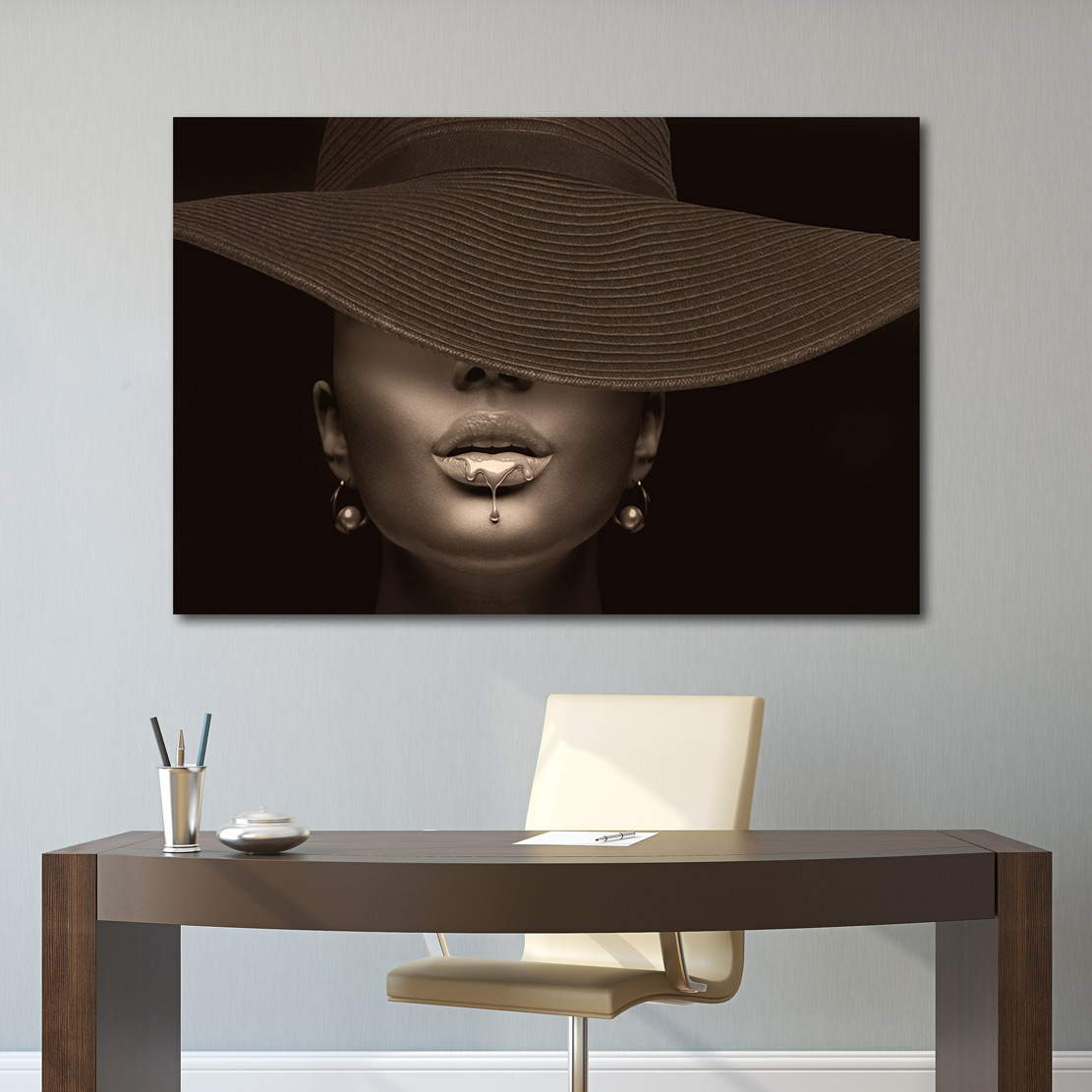 Wandbild Leinwandbild Erotische Lippen Retro Style