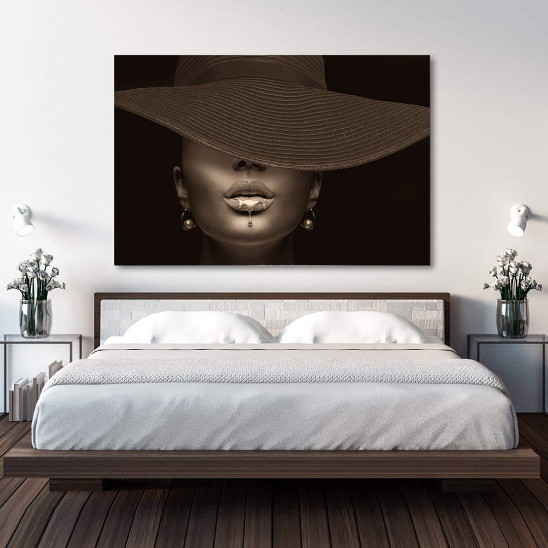 Wandbild Leinwandbild Erotische Lippen Retro Style