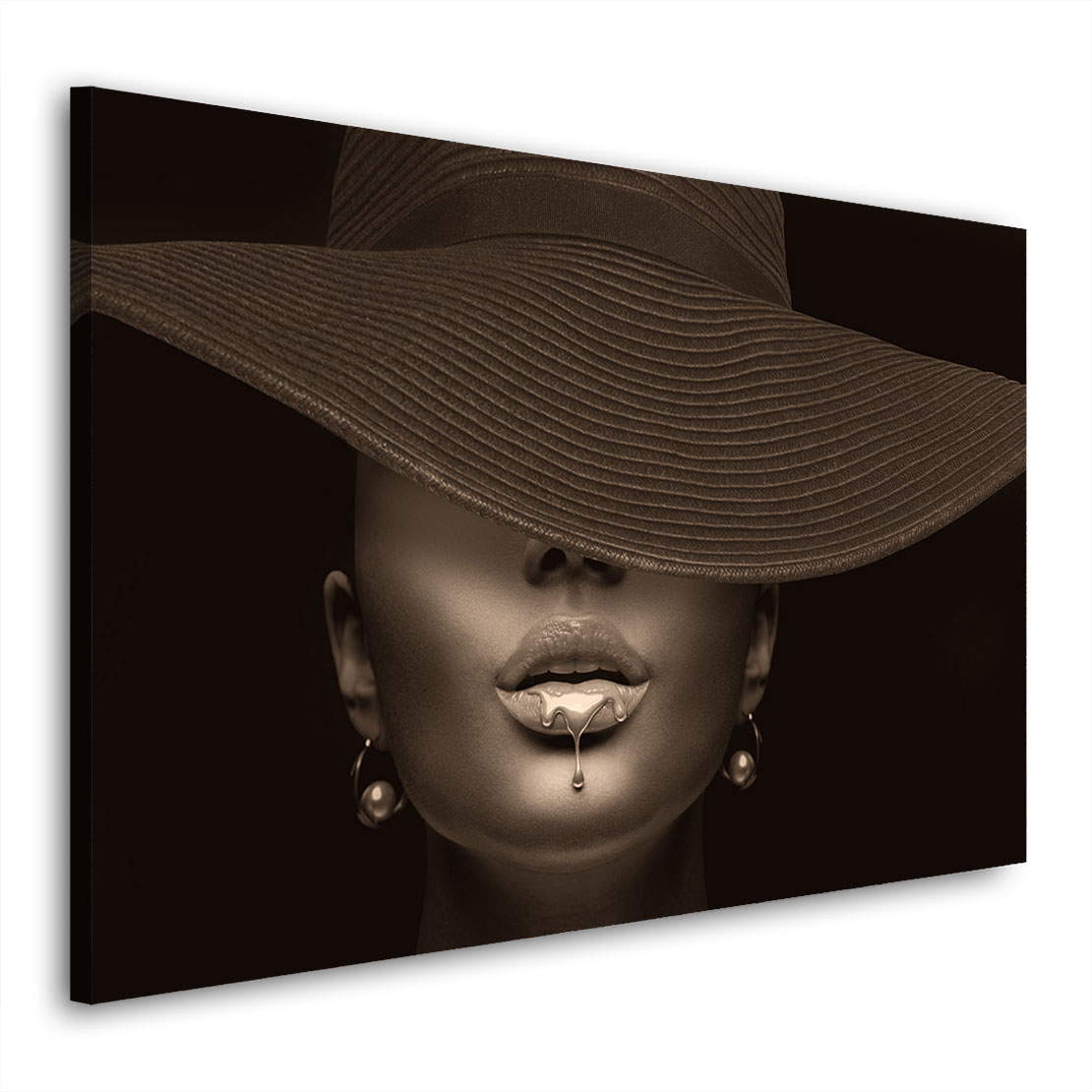 Wandbild Leinwandbild Erotische Lippen Retro Style