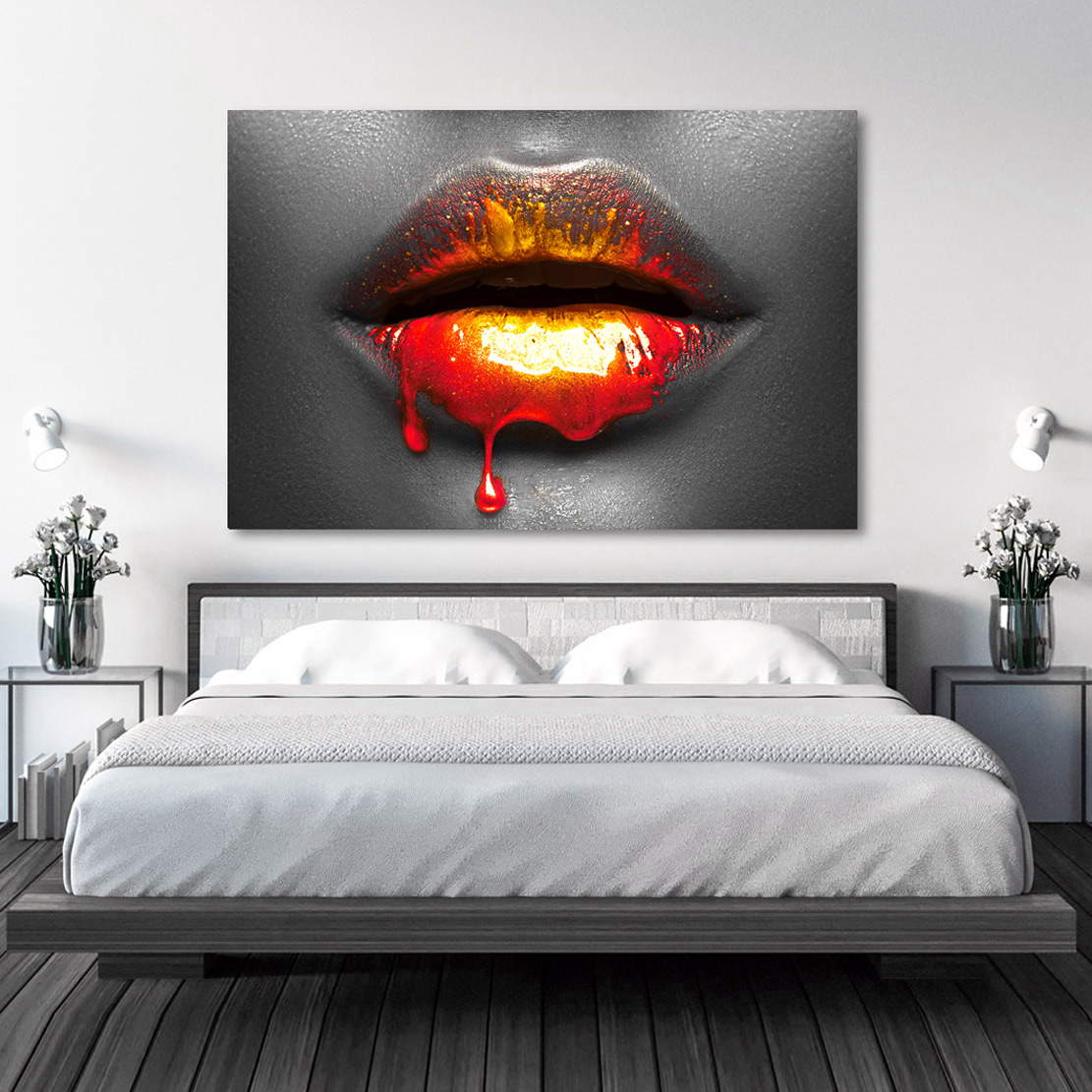 Wandbild Leinwandbild Erotische Lippen