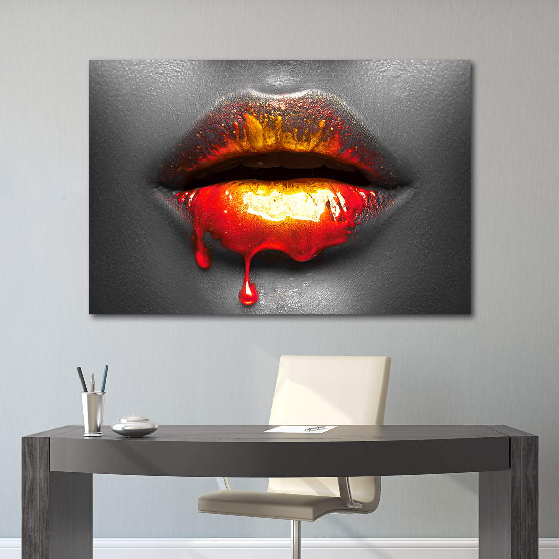 Wandbild Leinwandbild Erotische Lippen