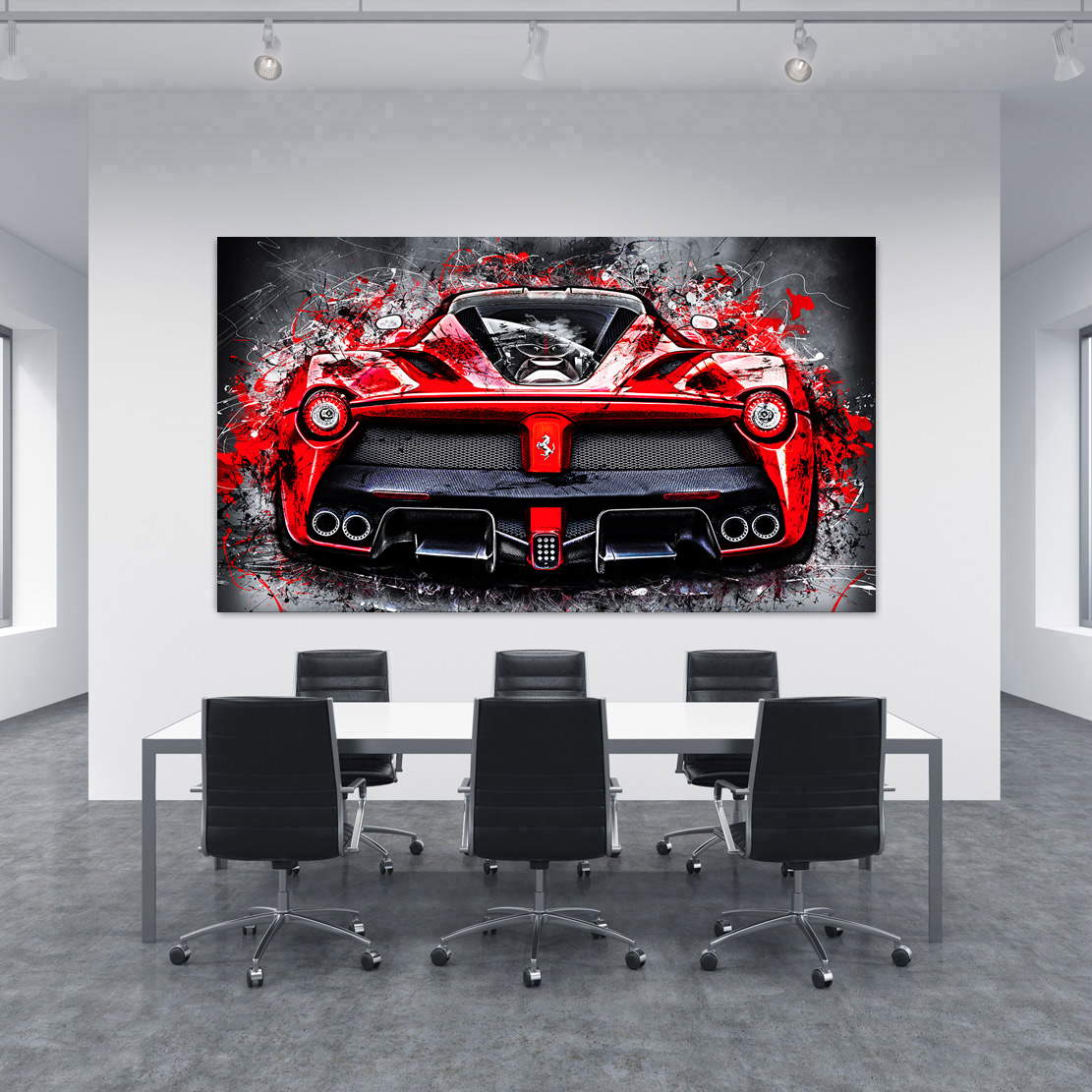 Auto Leinwandbild Ferrari La Ferrari Backside Abstrakt