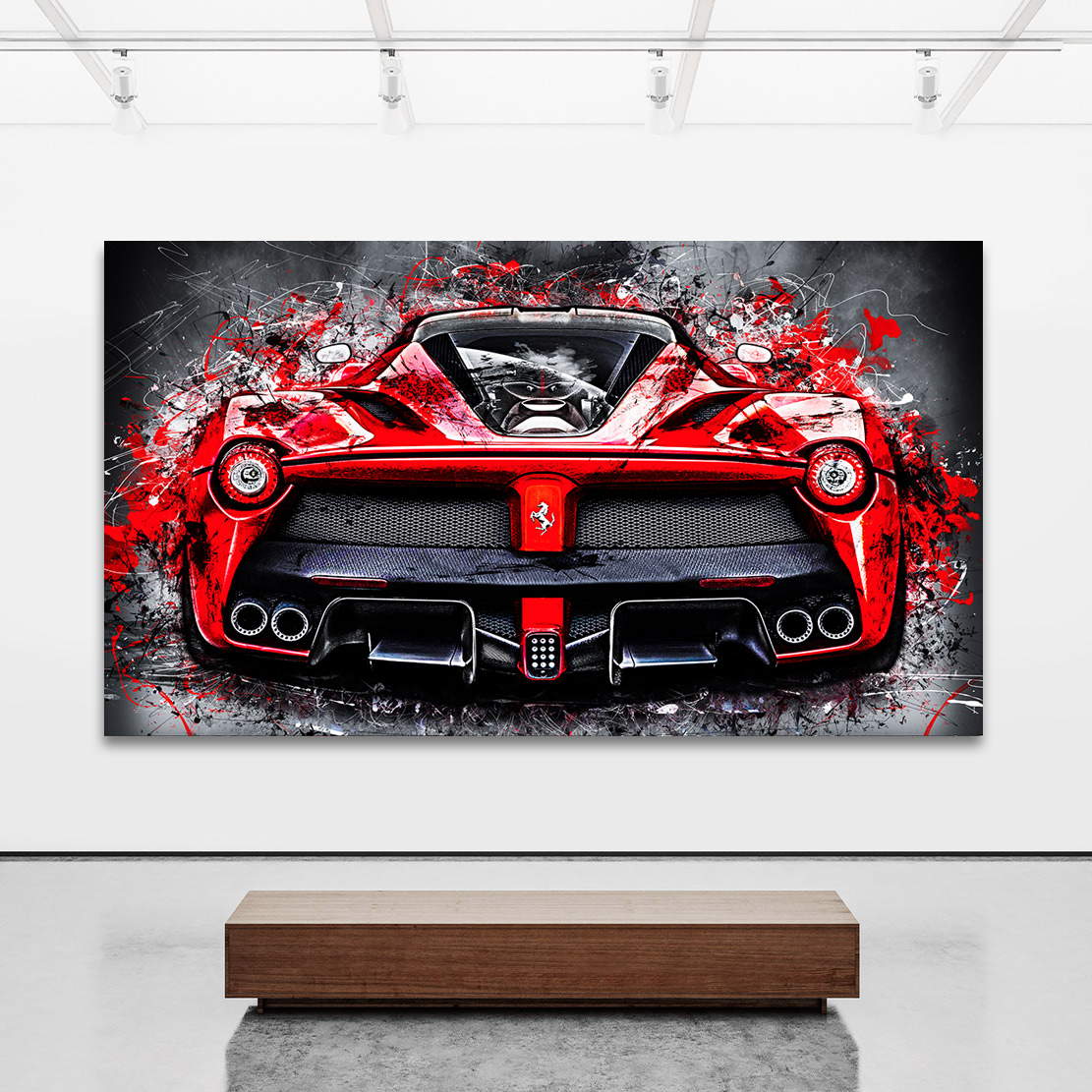 Auto Leinwandbild Ferrari La Ferrari Backside Abstrakt