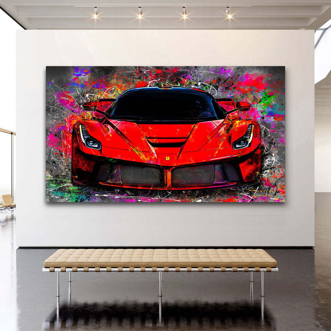 Auto Leinwandbild Ferrari La Ferrari Pop Art