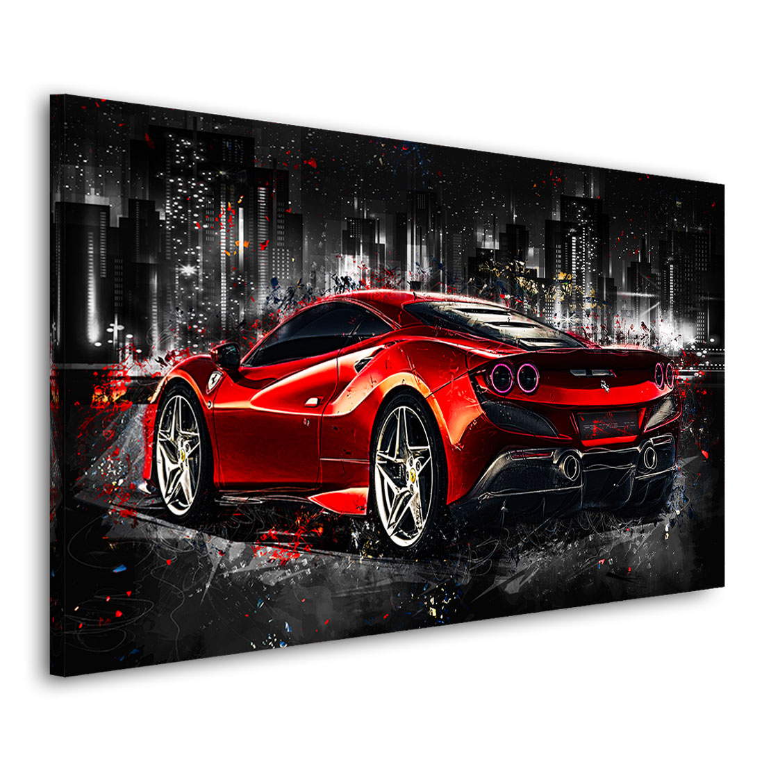 Auto Wandsbild Ferrari F8 City Style