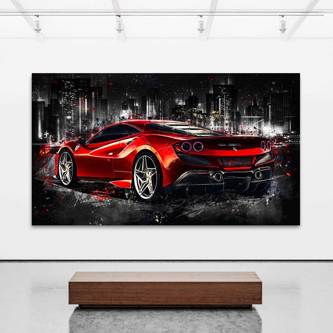 Auto Wandsbild Ferrari F8 City Style