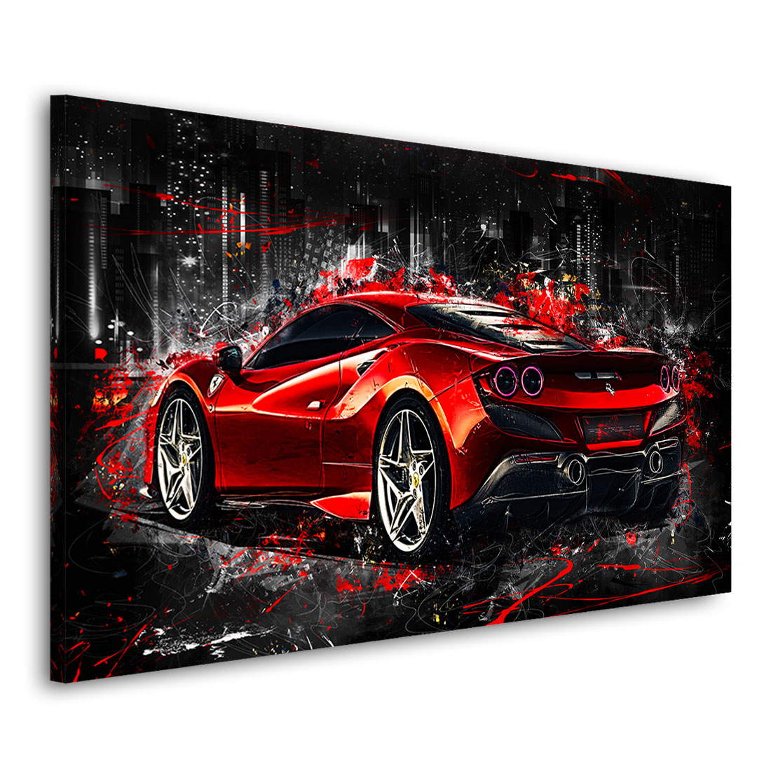 Auto Leinwandbild Ferrari F8 Red Style Abstrakt