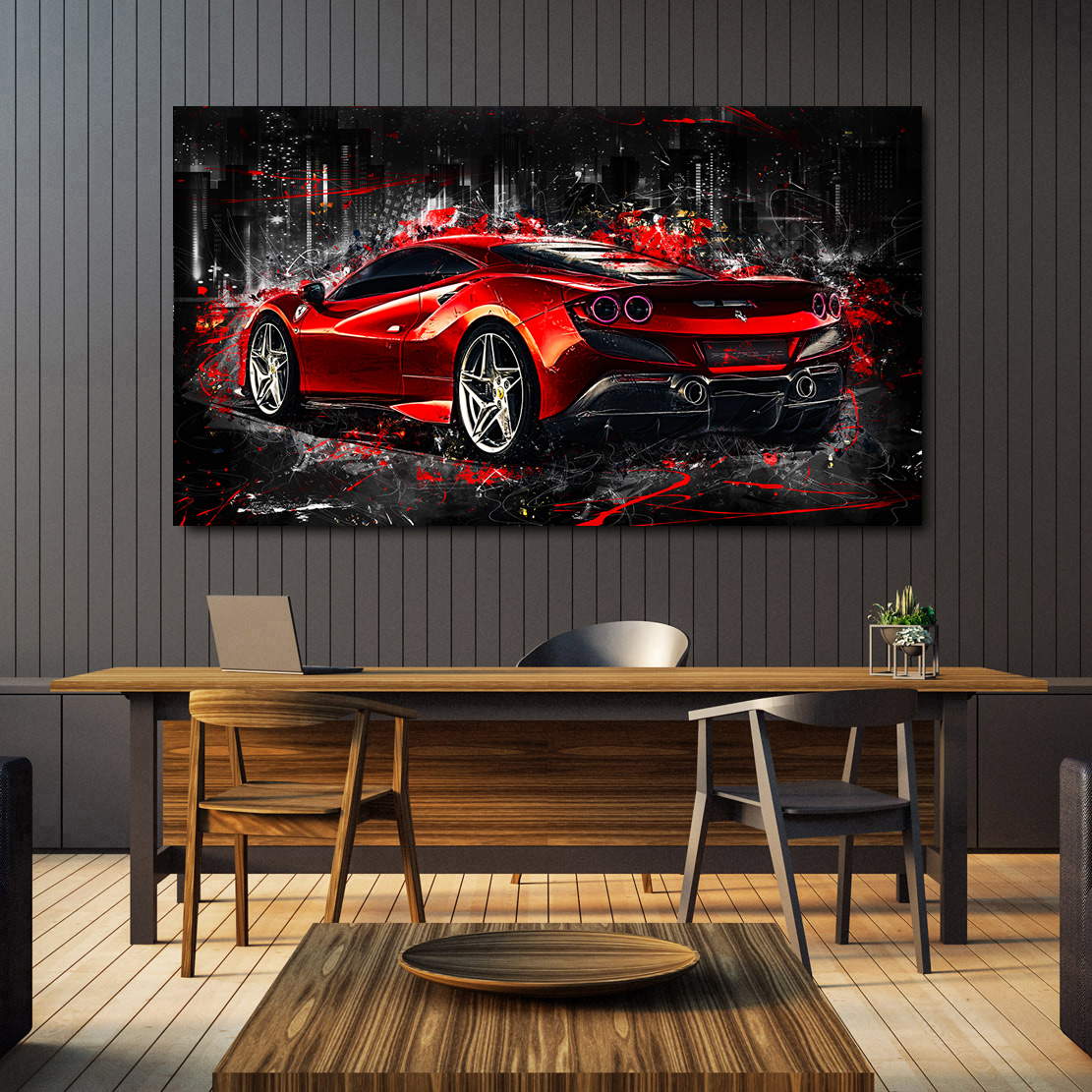 Auto Leinwandbild Ferrari F8 Red Style Abstrakt