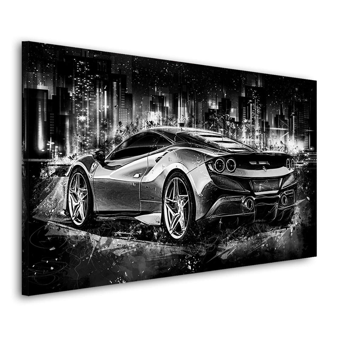 Auto Leinwandbild Ferrari F8 Black and White