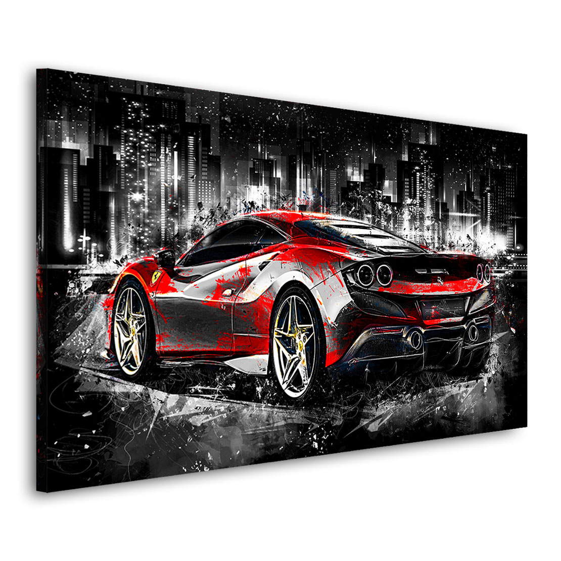 Auto Leinwandbild Ferrari F8 Abstrakt