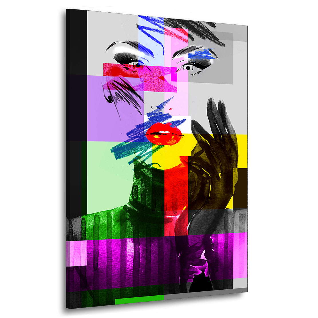Wandbild Leinwandbild Abstrakt Face Pop Art