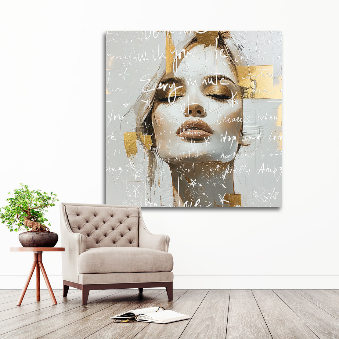 Wandbild Beauty Pop Art Gold Style