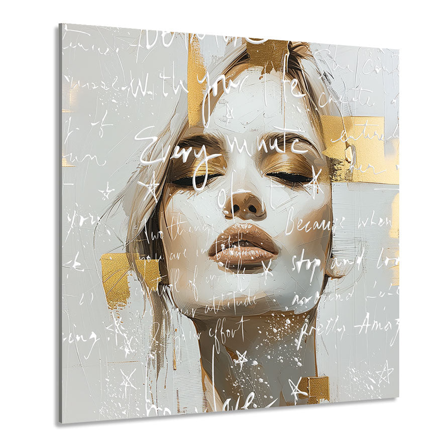 Wandbild Beauty Pop Art Gold Style