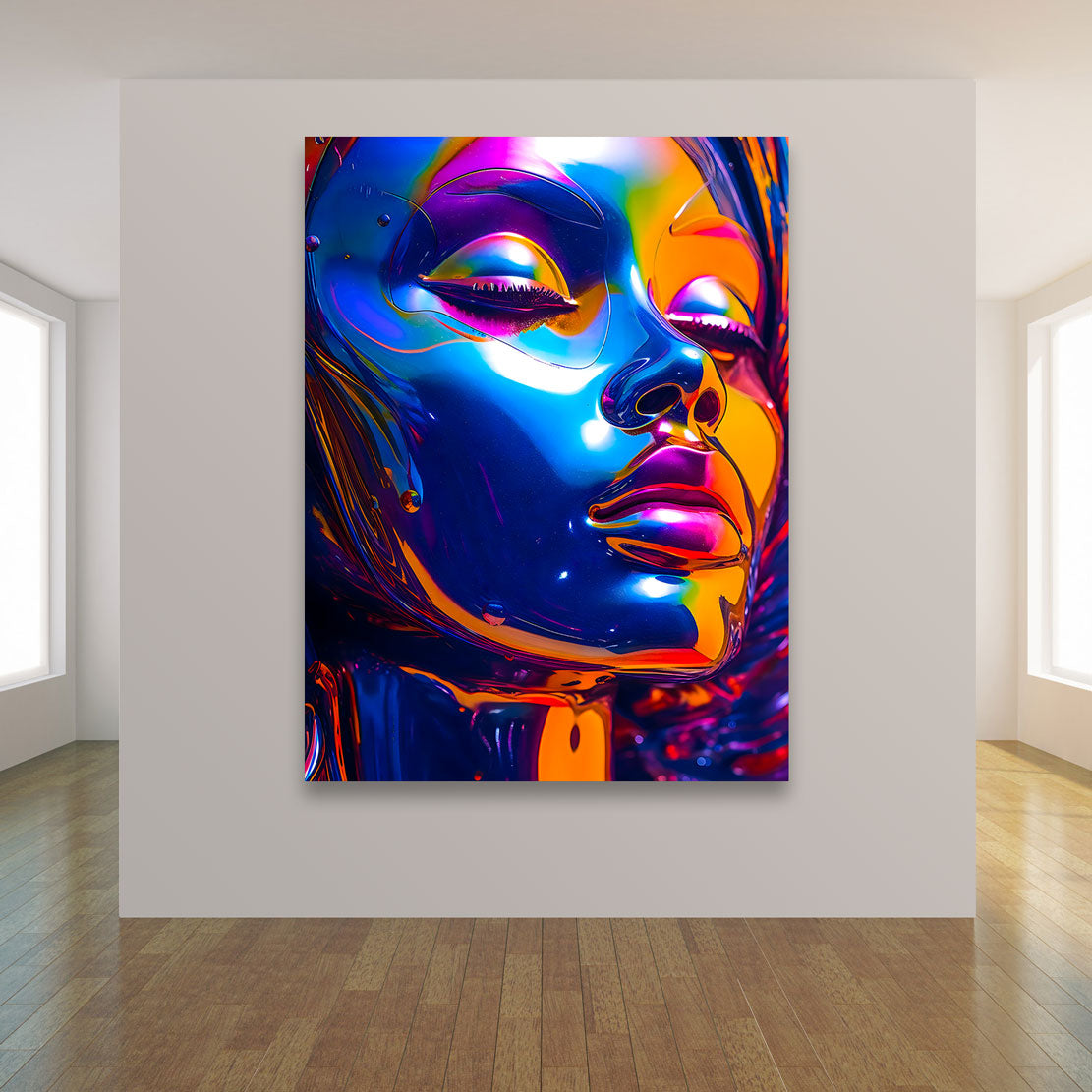 Wandbild Liquid Face