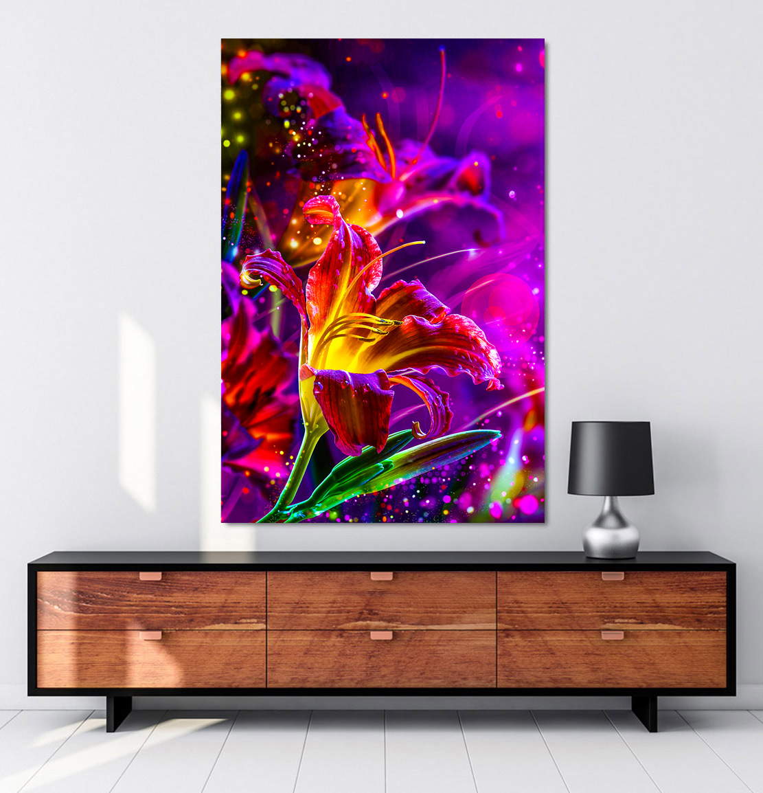 Wandbild Leinwandbild Lilie Color Style