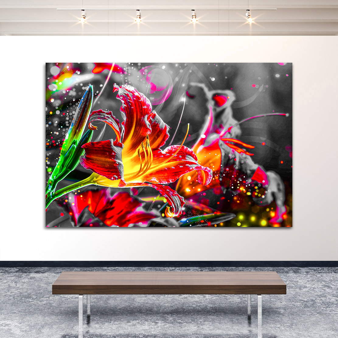 Wandbild Leinwandbild Lilien Abstrakt Style