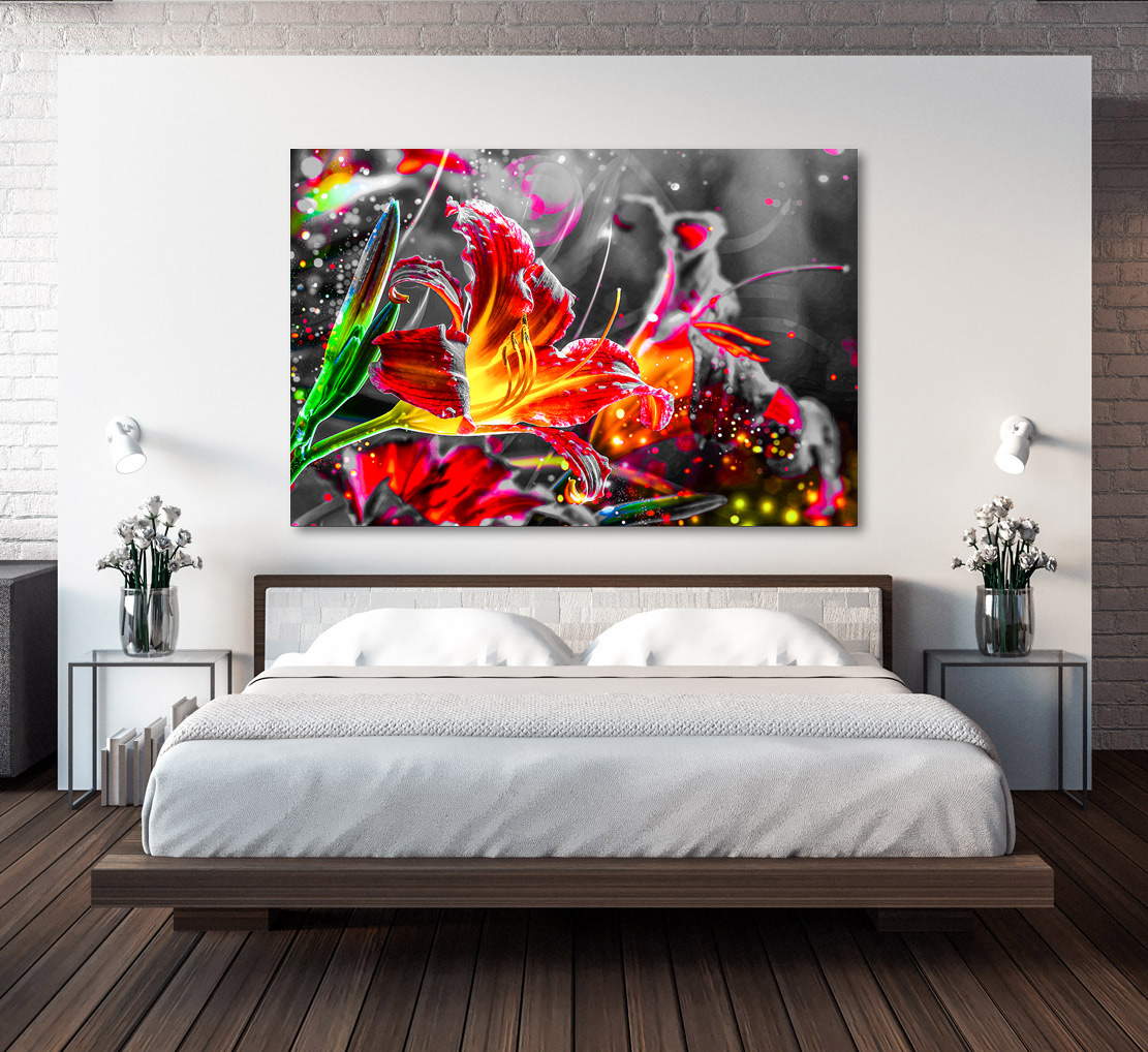 Wandbild Leinwandbild Lilien Abstrakt Style