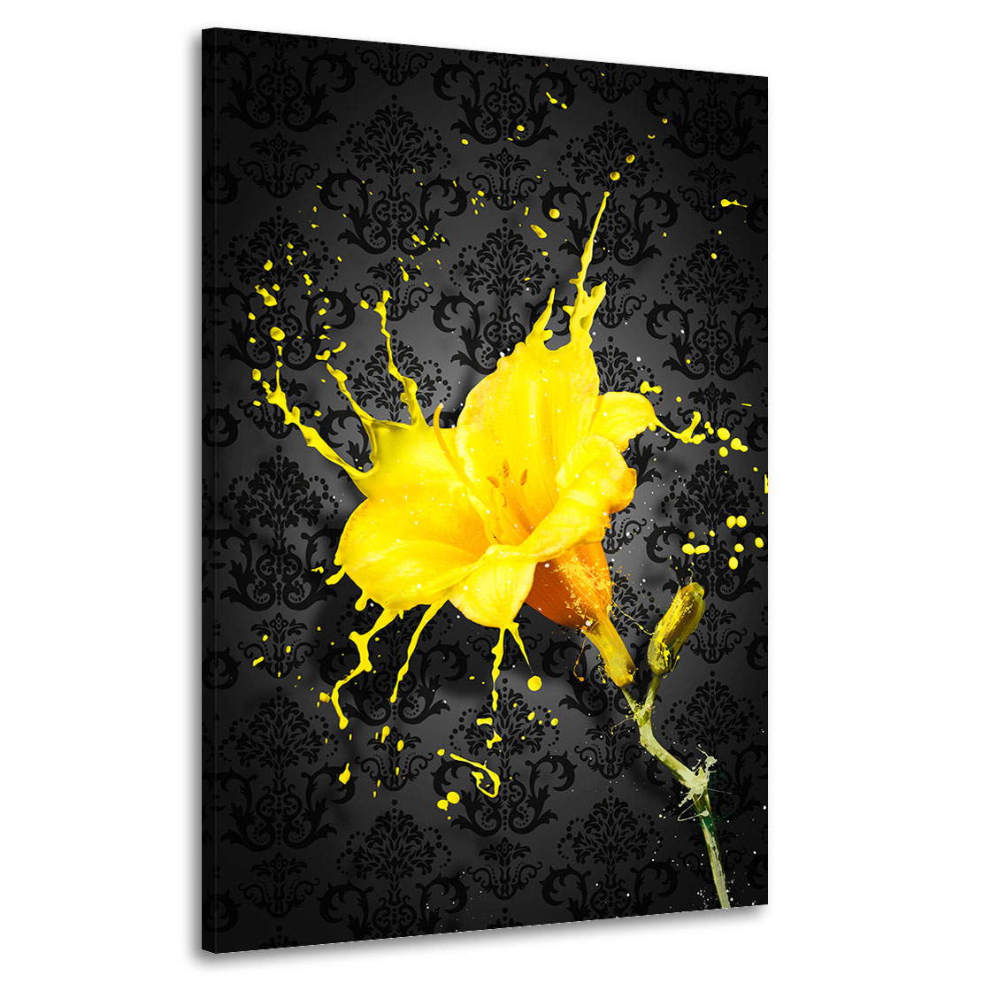 Wandbild Lilie Abstrakt Yellow Style