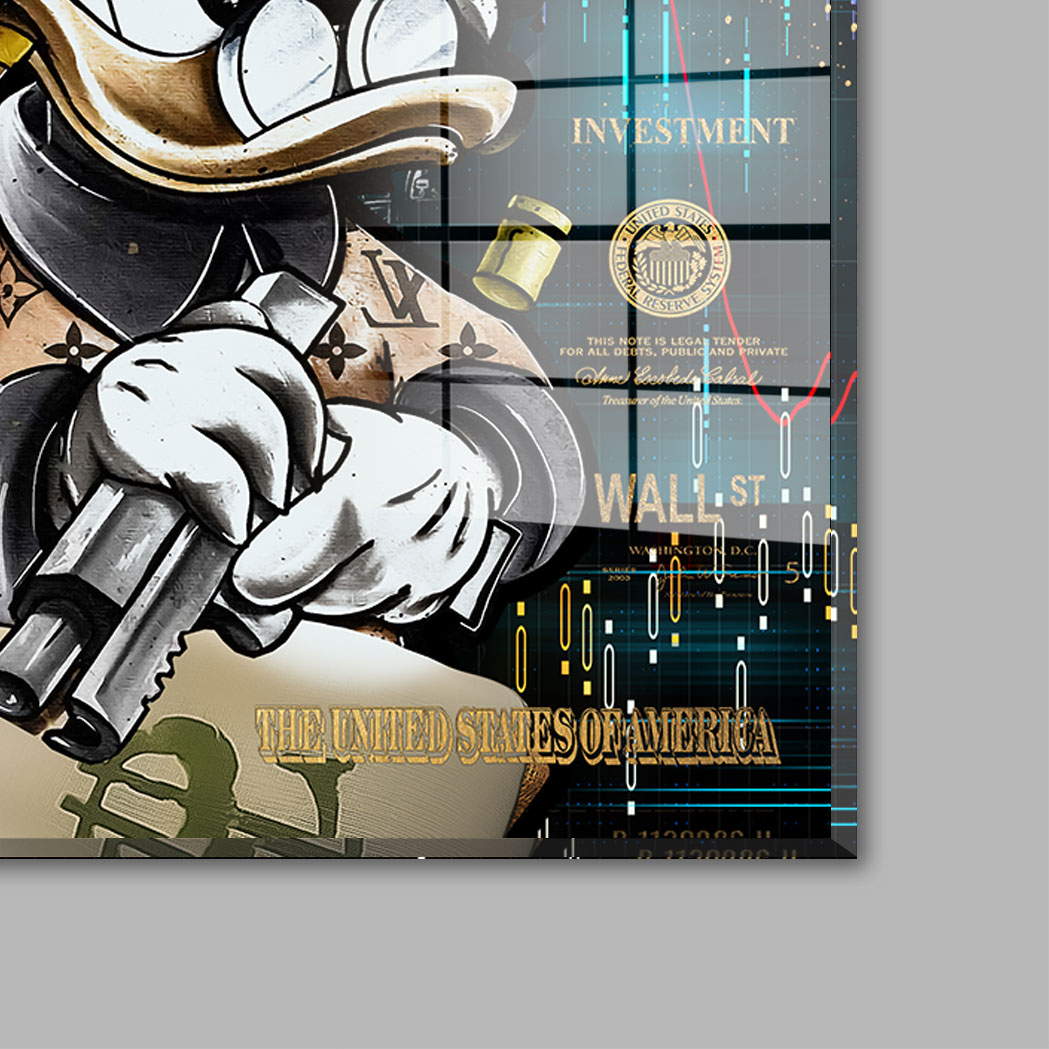 Blattgold Wandbild Dagobert Financial Times Pop Art Modern